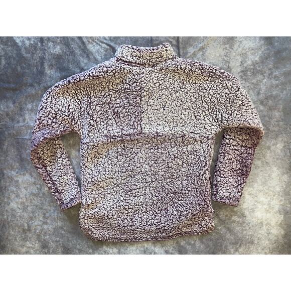 Time & Tru Women's Size XS Purple Pearl 3 / 4 Zip Up Pull Over Fleece Sweater - Picture 3 of 5